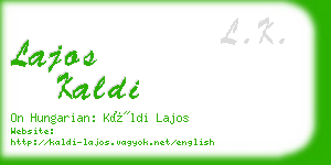 lajos kaldi business card